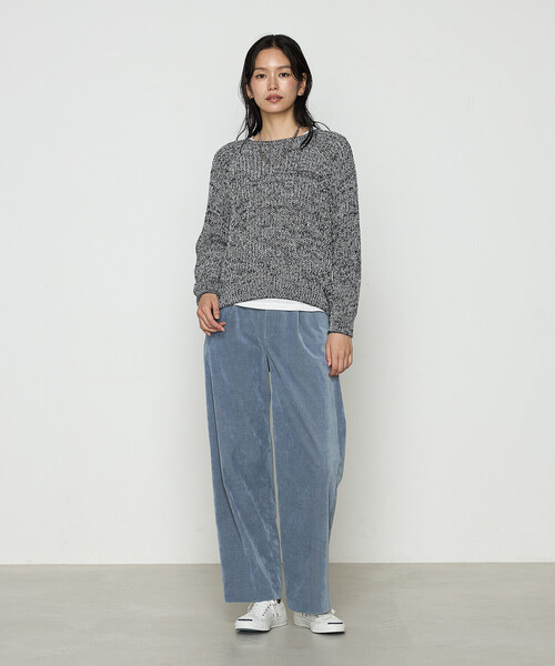 COMME CA(コムサ)の「〔 TALLサイズ 〕 和紙混杢ニット プルオーバー(ニット/セーター・レディース・ネイビー/グレー系・15号)」の5枚目の写真