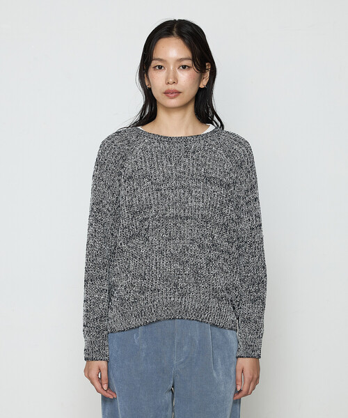 COMME CA(コムサ)の「〔 TALLサイズ 〕 和紙混杢ニット プルオーバー(ニット/セーター・レディース・ネイビー/グレー系・15号)」の8枚目の写真