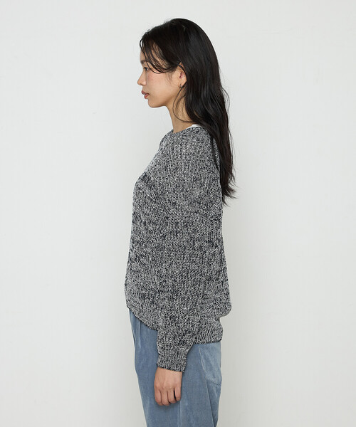 COMME CA(コムサ)の「〔 TALLサイズ 〕 和紙混杢ニット プルオーバー(ニット/セーター・レディース・ネイビー/グレー系・15号)」の9枚目の写真