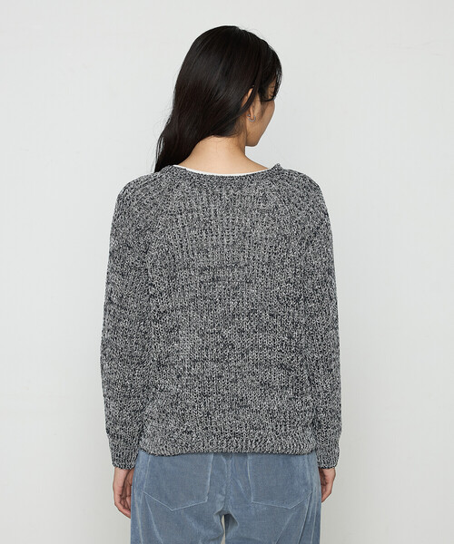 COMME CA(コムサ)の「〔 TALLサイズ 〕 和紙混杢ニット プルオーバー(ニット/セーター・レディース・ネイビー/グレー系・15号)」の10枚目の写真