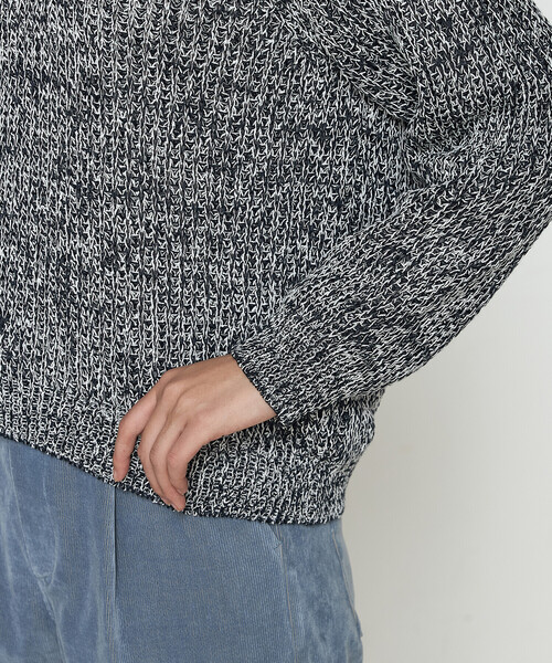 COMME CA(コムサ)の「〔 TALLサイズ 〕 和紙混杢ニット プルオーバー(ニット/セーター・レディース・ネイビー/グレー系・15号)」の12枚目の写真
