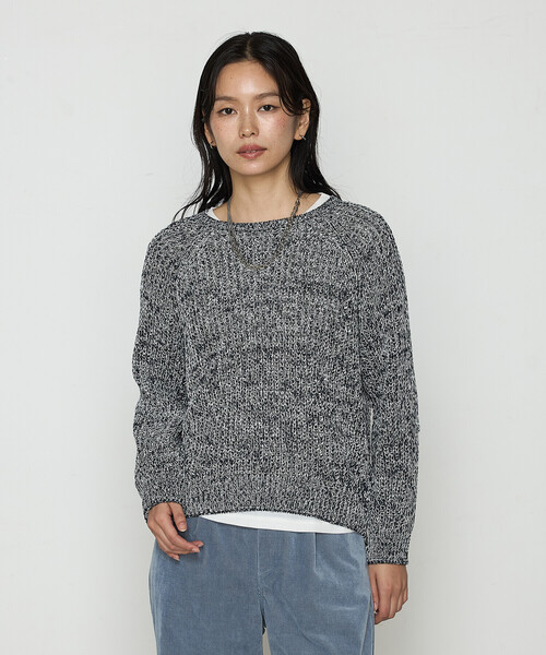 COMME CA(コムサ)の「〔 TALLサイズ 〕 和紙混杢ニット プルオーバー(ニット/セーター・レディース・ネイビー/グレー系・15号)」の7枚目の写真