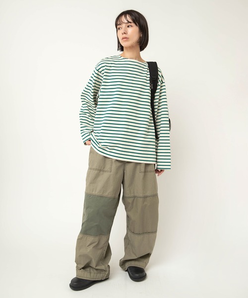 RNA-N(アールエヌエーエヌ)の「M2597 ボーダーバスクシャツ(Tシャツ/カットソー・レディース・ホワイト×グリーン/ホワイト×ピンク/ブルー・FREE)」の17枚目の写真
