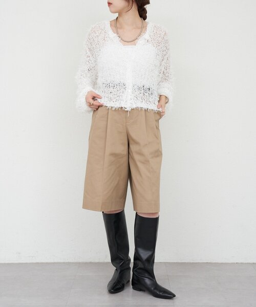 SHENERY(シーナリー)の「チュールヤーンネップカーディガン(カーディガン/ボレロ・レディース・ベージュ/ブラック/ホワイト・FREE)」の6枚目の写真