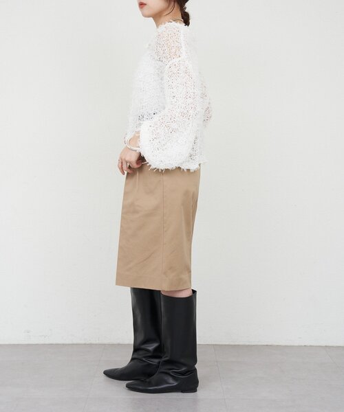 SHENERY(シーナリー)の「チュールヤーンネップカーディガン(カーディガン/ボレロ・レディース・ベージュ/ブラック/ホワイト・FREE)」の7枚目の写真