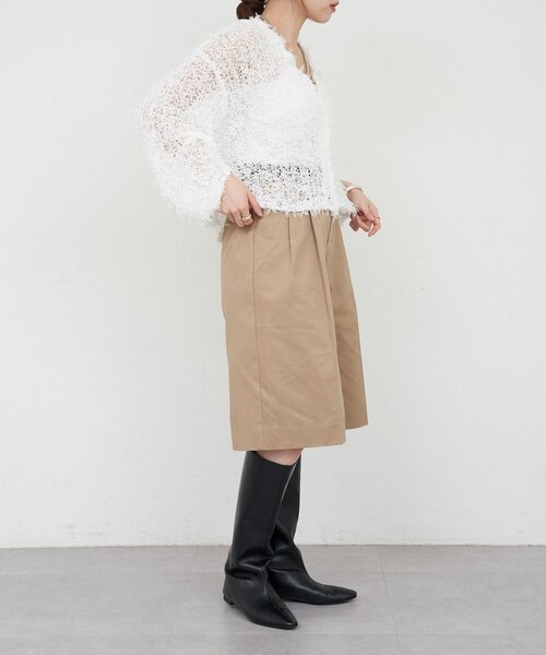 SHENERY(シーナリー)の「チュールヤーンネップカーディガン(カーディガン/ボレロ・レディース・ベージュ/ブラック/ホワイト・FREE)」の9枚目の写真