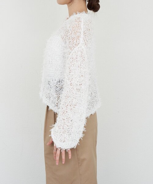 SHENERY(シーナリー)の「チュールヤーンネップカーディガン(カーディガン/ボレロ・レディース・ベージュ/ブラック/ホワイト・FREE)」の17枚目の写真