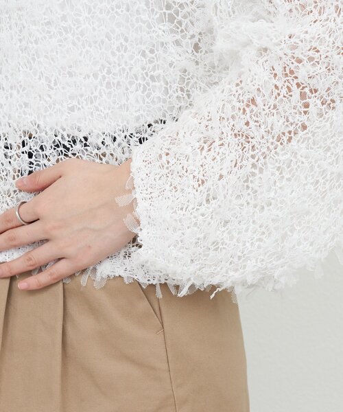 SHENERY(シーナリー)の「チュールヤーンネップカーディガン(カーディガン/ボレロ・レディース・ベージュ/ブラック/ホワイト・FREE)」の20枚目の写真