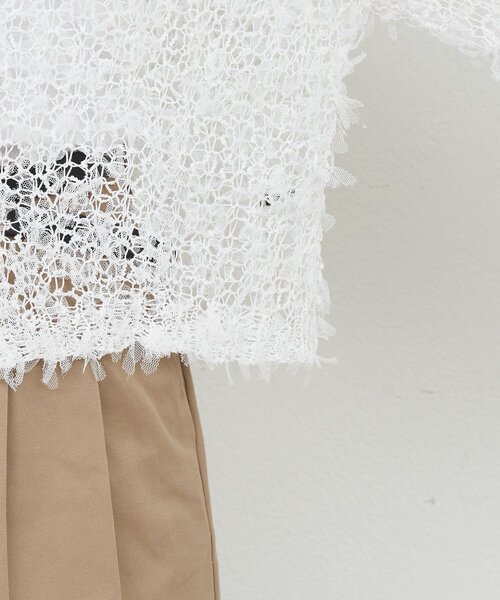 SHENERY(シーナリー)の「チュールヤーンネップカーディガン(カーディガン/ボレロ・レディース・ベージュ/ブラック/ホワイト・FREE)」の22枚目の写真