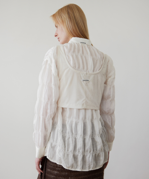 LEVAR(レバー)の「Brush Velvet Layered Bustier - Cream(Tシャツ/カットソー・レディース・Cream・FREE)」の2枚目の写真