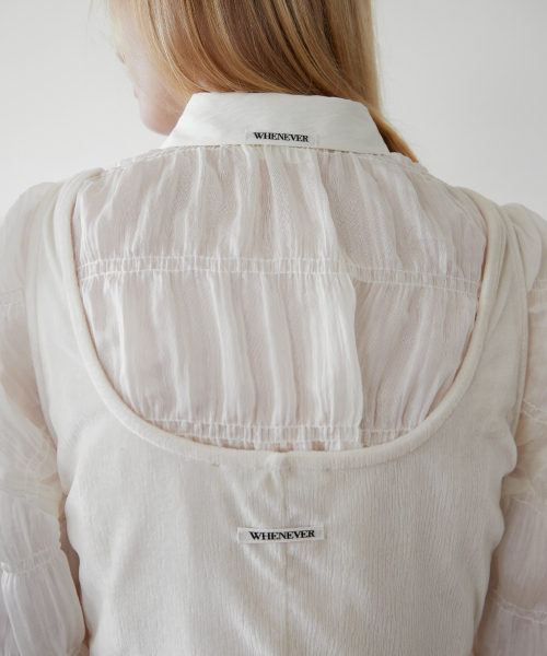 LEVAR(レバー)の「Brush Velvet Layered Bustier - Cream(Tシャツ/カットソー・レディース・Cream・FREE)」の3枚目の写真