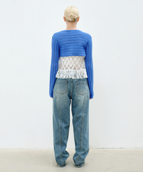 AOPT(アオプト)の「CURVED LINE WIDE JEANS - BLUE(デニムパンツ・レディース・その他・SMALL/MEDIUM)」の6枚目の写真