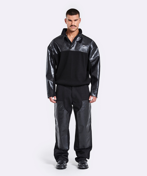 51%（フィフティーワンパーセント）の「Leather Knit Anorak - Black（その他トップス・メンズ・その他・MEDIUM/LARGE）」の5枚目の写真