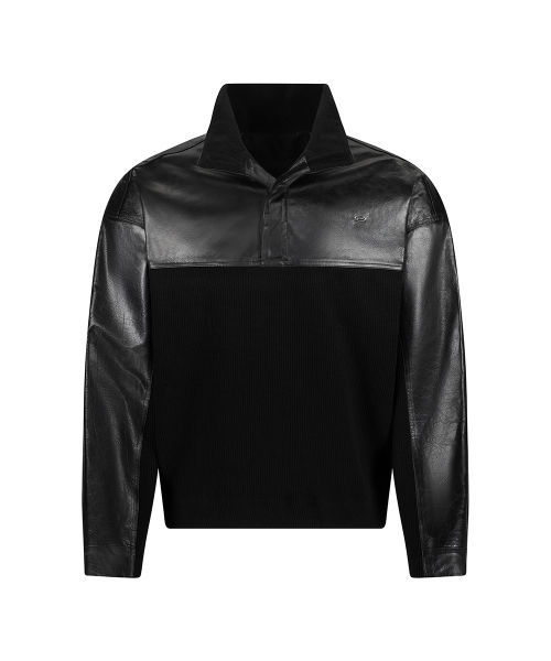 51%（フィフティーワンパーセント）の「Leather Knit Anorak - Black（その他トップス・メンズ・その他・MEDIUM/LARGE）」の8枚目の写真