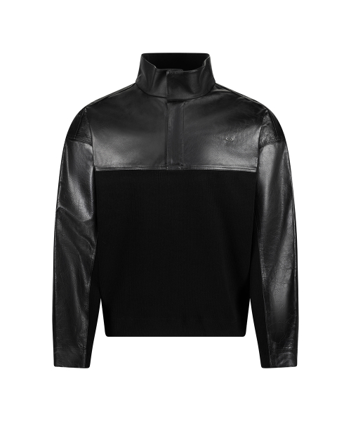 51%（フィフティーワンパーセント）の「Leather Knit Anorak - Black（その他トップス・メンズ・その他・MEDIUM/LARGE）」の9枚目の写真