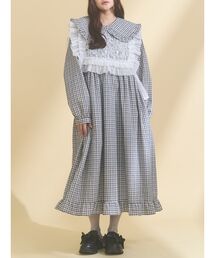 merry jenny | チェックフリルカラーワンピース(ワンピース)