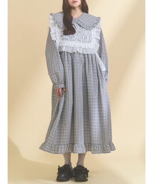 merry jenny（メリージェニー）の「チェックフリルカラーワンピース