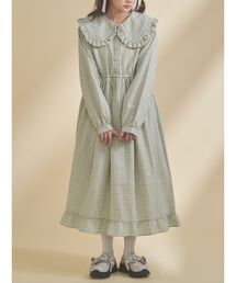 merry jenny | チェックフリルカラーワンピース(ワンピース)