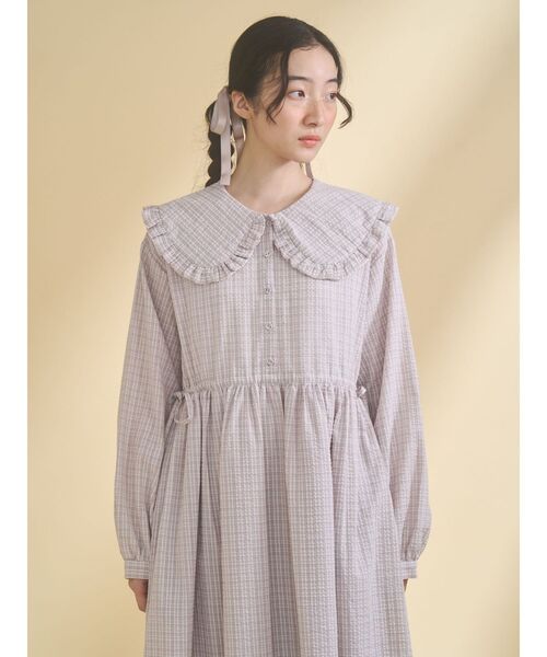 merry jenny（メリージェニー）の「チェックフリルカラーワンピース（ワンピース・レディース・ネイビー/ピンク/グリーン・FREE）」の16枚目の写真