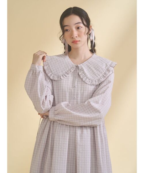 merry jenny（メリージェニー）の「チェックフリルカラーワンピース（ワンピース・レディース・ネイビー/ピンク/グリーン・FREE）」の17枚目の写真