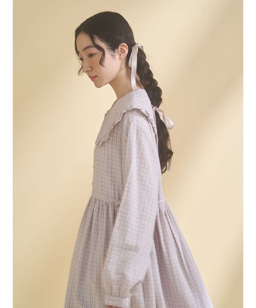 merry jenny（メリージェニー）の「チェックフリルカラーワンピース（ワンピース・レディース・ネイビー/ピンク/グリーン・FREE）」の18枚目の写真