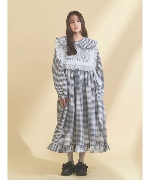 merry jenny（メリージェニー）の「チェックフリルカラーワンピース（ワンピース・レディース・ネイビー/ピンク/グリーン・FREE）」の21枚目の写真