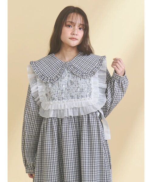 merry jenny（メリージェニー）の「チェックフリルカラーワンピース（ワンピース・レディース・ネイビー/ピンク/グリーン・FREE）」の22枚目の写真