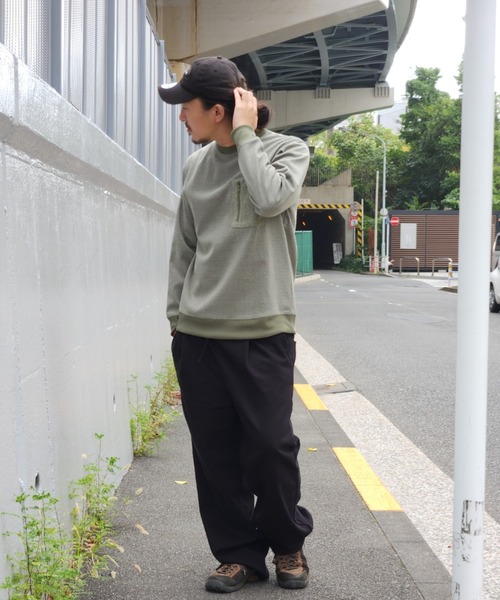 NO NEED(ノーニード)の「ヘリンボーン裏起毛プルオーバー(Tシャツ/カットソー・メンズ・オリーブ/ブラック・M/L)」の11枚目の写真