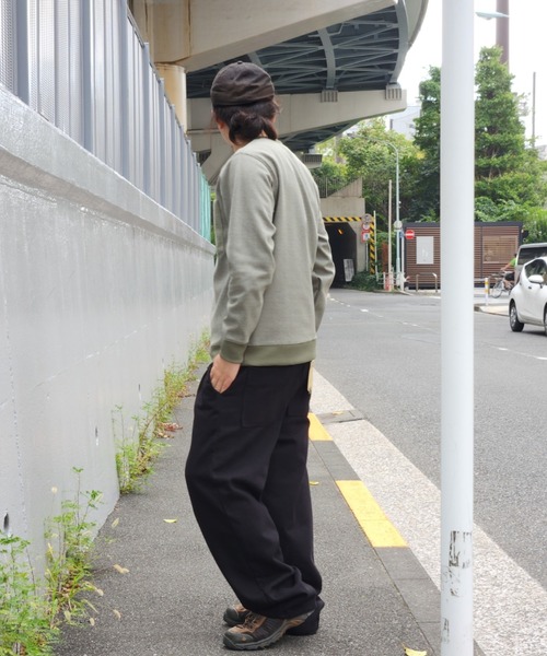 NO NEED(ノーニード)の「ヘリンボーン裏起毛プルオーバー(Tシャツ/カットソー・メンズ・オリーブ/ブラック・M/L)」の12枚目の写真