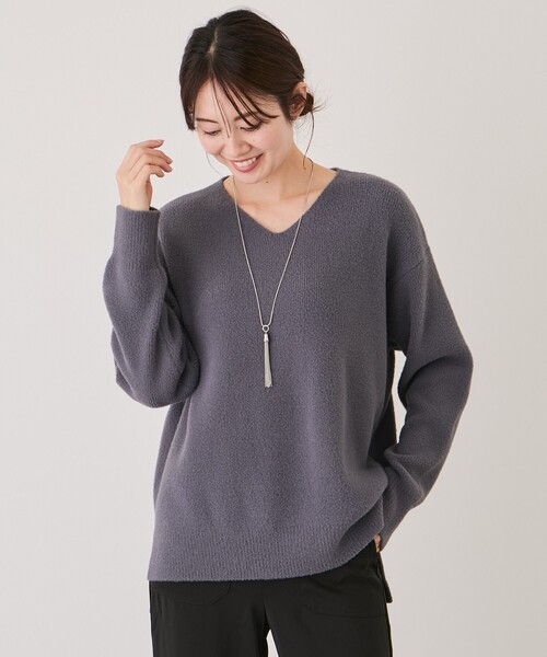 Jayro(ジャイロ)の「スフレヤーンVネックニットプルオーバー(ニット/セーター・レディース・ブラック/ブルー系その他2/ライトグレー/ホワイト系その他/ダークブラウン/レッド/ピンク/ベージュ/イエロー系その他2/ピンク系その他2/ライトグリーン・M)」の16枚目の写真