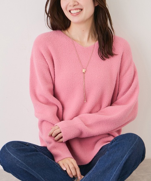 Jayro(ジャイロ)の「スフレヤーンVネックニットプルオーバー(ニット/セーター・レディース・ブラック/ブルー系その他2/ライトグレー/ホワイト系その他/ダークブラウン/レッド/ピンク/ベージュ/イエロー系その他2/ピンク系その他2/ライトグリーン・M)」の9枚目の写真