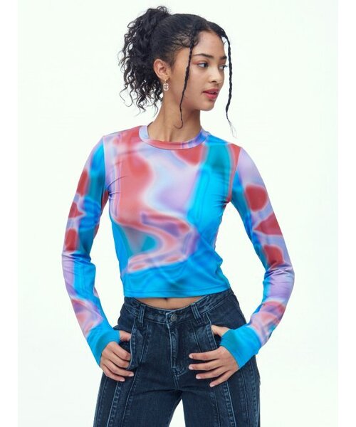 DILETTANTISME(ディレッタンティズム)の「LSD ウォーマーグラフィッククロップTシャツ(Tシャツ/カットソー・レディース・その他・FREE)」の1枚目の写真