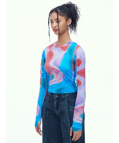 DILETTANTISME(ディレッタンティズム)の「LSD ウォーマーグラフィッククロップTシャツ(Tシャツ/カットソー・レディース・その他・FREE)」の2枚目の写真