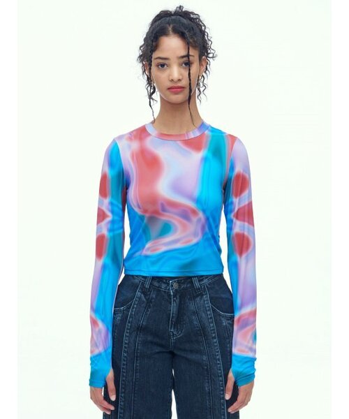 DILETTANTISME(ディレッタンティズム)の「LSD ウォーマーグラフィッククロップTシャツ(Tシャツ/カットソー・レディース・その他・FREE)」の4枚目の写真