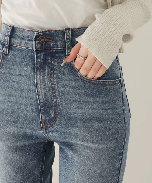 WEGO（ウィゴー）の「WEGO/【26年春夏新作】ストレッチフレアデニムパンツ（デニムパンツ・レディース・ブラック系2/インディゴブルー/ブラック系3・SMALL/MEDIUM）」の7枚目の写真