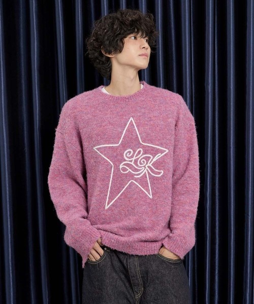 WaiKei(ワイケイ)の「★K-POPアイドル着用【UNISEX】Wai Kei/スターブークレニット(ニット/セーター・レディース・ブルー/ピンク・MEDIUM/LARGE)」の7枚目の写真