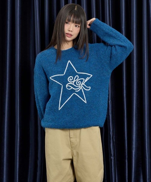 WaiKei(ワイケイ)の「★K-POPアイドル着用【UNISEX】Wai Kei/スターブークレニット(ニット/セーター・レディース・ブルー/ピンク・MEDIUM/LARGE)」の12枚目の写真
