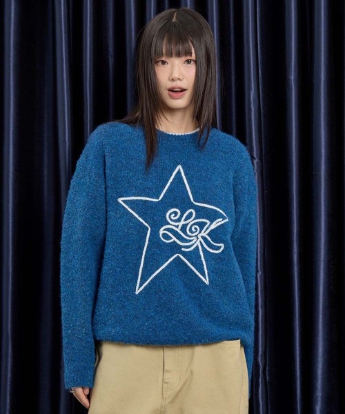 WaiKei(ワイケイ)の「★K-POPアイドル着用【UNISEX】Wai Kei/スターブークレニット(ニット/セーター・レディース・ブルー/ピンク・MEDIUM/LARGE)」の14枚目の写真