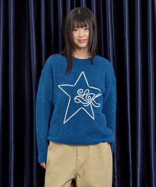 WaiKei(ワイケイ)の「★K-POPアイドル着用【UNISEX】Wai Kei/スターブークレニット(ニット/セーター・レディース・ブルー/ピンク・MEDIUM/LARGE)」の15枚目の写真