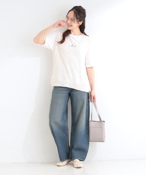 SHOO・LA・RUE(シューラルー)の「【SHOO・LA・RUE DENIM】ゆるっと決まる こなれカーブデニムパンツ(デニムパンツ・レディース・ブルー系その他/ライトグレー/ネイビー/ブルー・10/01/02/03/04)」の5枚目の写真