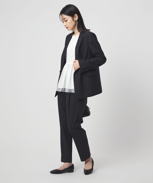 green label relaxing（グリーンレーベルリラクシング）の「［size SHORT/TALLあり］カチリラ テーパードパンツ ウォッシャブル ストレッチ（スラックス・レディース・ベージュ/ネイビー・SHORT/34/36/38/40/42/44/TALL/46）」の12枚目の写真