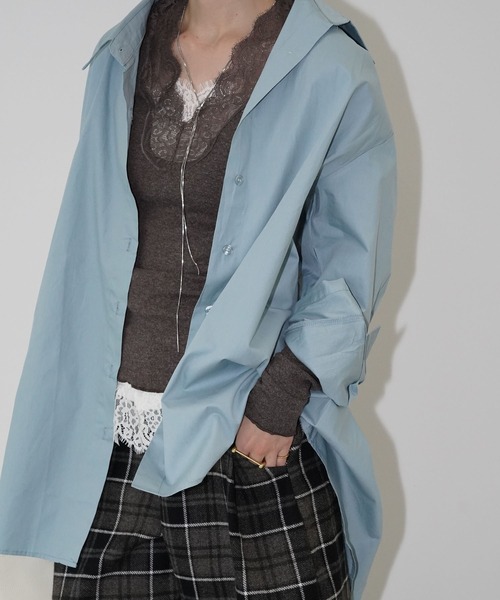 chuclla(チュクラ)の「バックオープンオーバーシャツ chw26s035(シャツ/ブラウス・レディース・ブルーグリーン/ライトイエロー・FREE)」の15枚目の写真