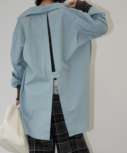 chuclla(チュクラ)の「バックオープンオーバーシャツ chw26s035(シャツ/ブラウス・レディース・ブルーグリーン/ライトイエロー・FREE)」の16枚目の写真