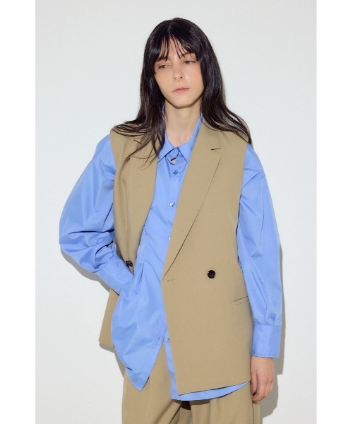 AZUL by moussy(アズールバイマウジー)の「テーラードジレ(ベスト・レディース・杢グレー/ブラック/ベージュ・FREE)」の3枚目の写真