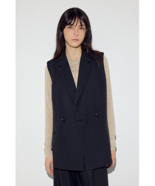 AZUL by moussy(アズールバイマウジー)の「テーラードジレ(ベスト・レディース・杢グレー/ブラック/ベージュ・FREE)」の5枚目の写真