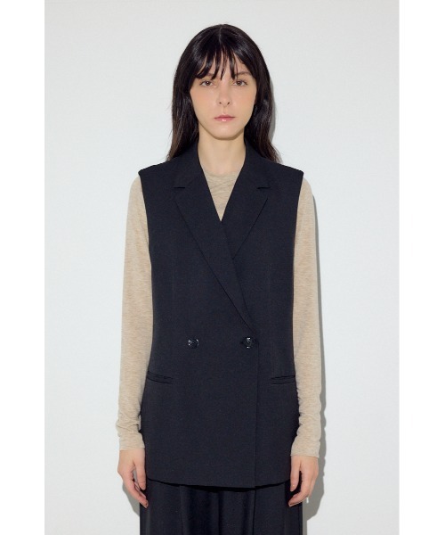 AZUL by moussy(アズールバイマウジー)の「テーラードジレ(ベスト・レディース・杢グレー/ブラック/ベージュ・FREE)」の7枚目の写真