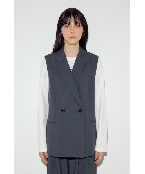 AZUL by moussy(アズールバイマウジー)の「テーラードジレ(ベスト・レディース・杢グレー/ブラック/ベージュ・FREE)」の18枚目の写真