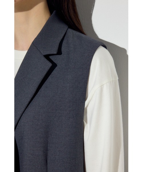 AZUL by moussy(アズールバイマウジー)の「テーラードジレ(ベスト・レディース・杢グレー/ブラック/ベージュ・FREE)」の22枚目の写真