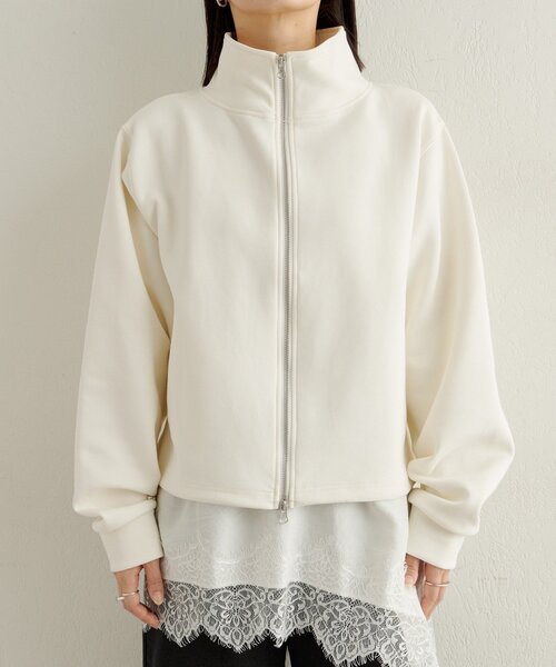 Omekashi（オメカシ）の「ポンチブルゾン（ブルゾン・レディース・オフホワイト/グレー/ベージュ・FREE）」の6枚目の写真