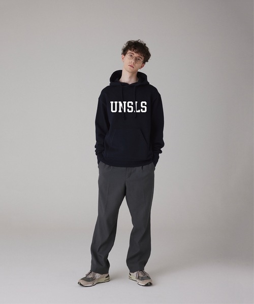 UN-USELESS(アンユースレス)の「【UN-USELESS】アンユースレス/ UNSLS LOGO HOODED SWKNIT(パーカー・メンズ・グレー/ネイビー/ブラック・MEDIUM/LARGE/X-LARGE/SMALL)」の4枚目の写真